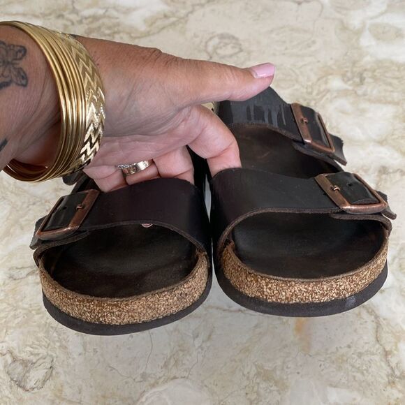 Birkenstock Arizona Soft Footbed Leather Sandals Unisex - Picture 10 of 15